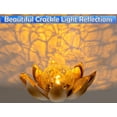 thumbnail image 3 of Solar Flower LED Garden Crackle Globe - Outdoor Decorative Amber LED Crackle Ball - Waterproof Lotus Flower Light for Patio, Lawn, Walkway, Tabletop, Ground, 3 of 7