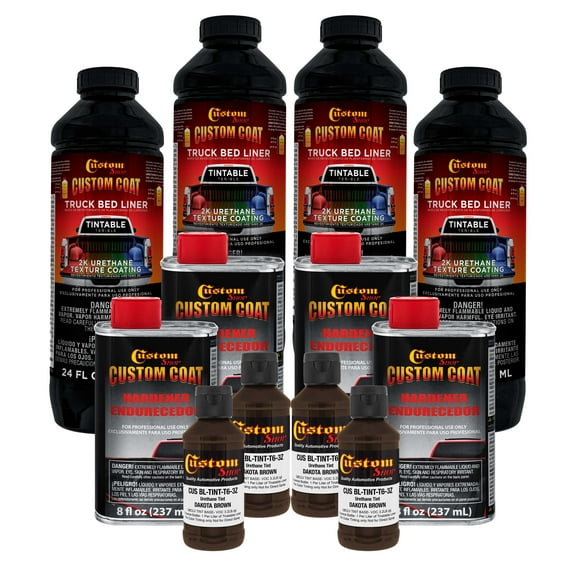 Custom Coat Dakota Brown 1 Gallon Urethane Spray-On Truck Bed Liner Kit -Easy Mixing , Prevent Stop Rust