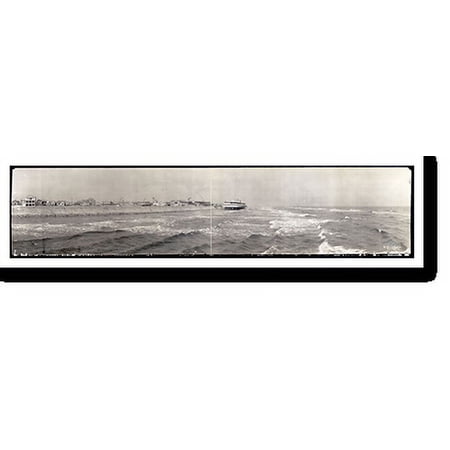 Historic Print, TX 1910 Water front #3, Galveston PHOTO, Width 7" x Length 36"