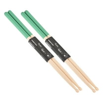 Maple Wood Drumstick 7A Anti Slip Handle Grips Drum Stick Green for Drumming Musical, 2 Pair