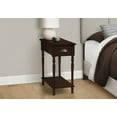 thumbnail image 4 of 2 Tier Accent Table with Storage Drawer, 24 Inch High, Brown Veneer, Traditional for Bedroom & Living Room, 4 of 5