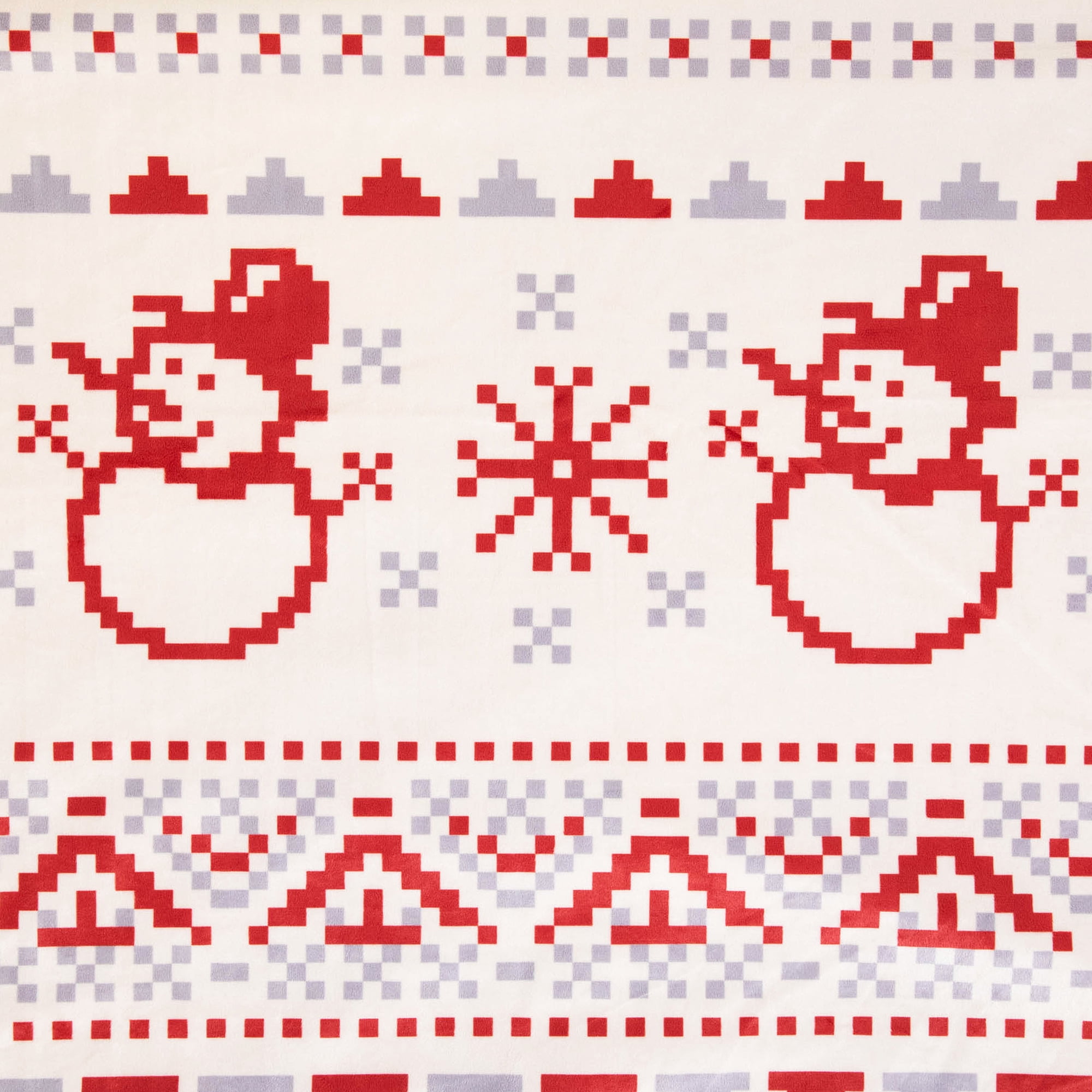Nordic Christmas Cotton Throw Blanket - 50" x 60" - Beige and Red