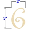 thumbnail image 2 of Pack of 1, 3 Inch x 1/4" Baltic Birch 6 Wood Numbers in The Curlz Font for Wood Craft Project, Children or Adult Art Work, Home and Holiday Décor and DIY Fun, Made in USA, 2 of 2
