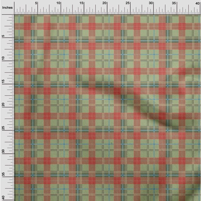 oneOone Polyester Lycra Fabric Tartan Check Printed Craft Fabric BTY 56 Inch Wide