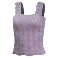 thumbnail image 5 of IWEMEK Women Tops Leisure Summer Sleeveless T-Shirts Pure Purple Tight Fitted Tank Tops Size S, 5 of 7