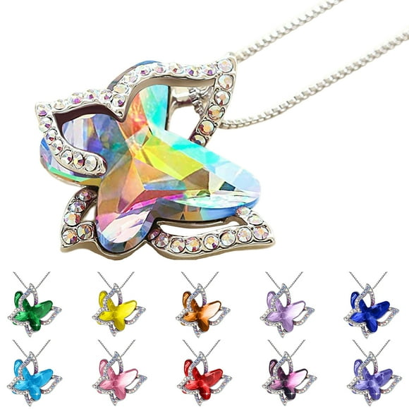 Meidiya Butterfly Necklaces for Women with Austria Crystals,Christmas Gifts for Women Girls,Valentine's/Mother's Day/Birthday/Anniversary Jewelry Gifts for Her Wife Girlfriend Mom