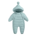 thumbnail image 2 of LEKWK Baby Warm Snowsuit Newborn Infant Winter Jumpsuit Hooded Zipper Romper Thermal Thick Coverall Sleep Bag Outdoor Travel Cold Weather Playwear 0-30M, 2 of 6