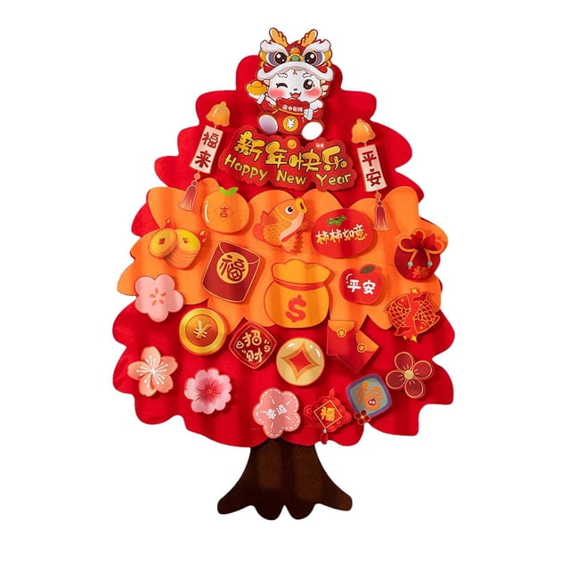 yuksok Chinese New Year Hanging Tree Chinese Window Sticker for Holiday Party
