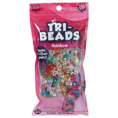 Kids Craft Tri-Beads Translucent, Rainbow