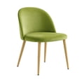 thumbnail image 1 of Silla de Comedor de Terciopelo con Patas de Acero Acabado Tipo Madera Estilo Moderno - Silla de Comedor Tapizada Minimalista con Relleno Suave Verde Oliva, 1 of 5