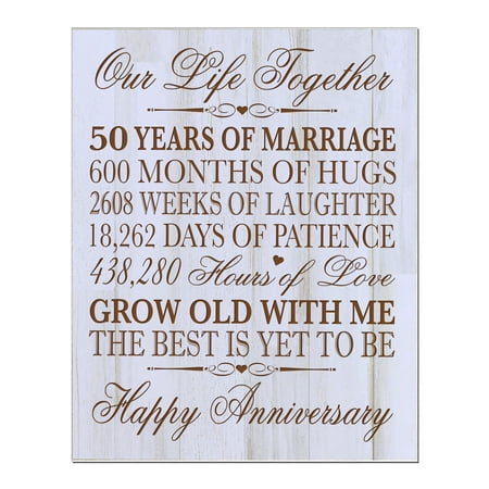 50th Wedding Anniversary Wall Plaque Our Life Together 12x15 50th Wedding Anniversary Wall Plaque Our Life Together 12x15 Distressed White