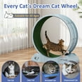 thumbnail image 4 of POLAHAKU Cat Exercise Wheel, 31.5'' Cat Treadmill with Carpeted Runway and Safety Lock,Blue, 4 of 7