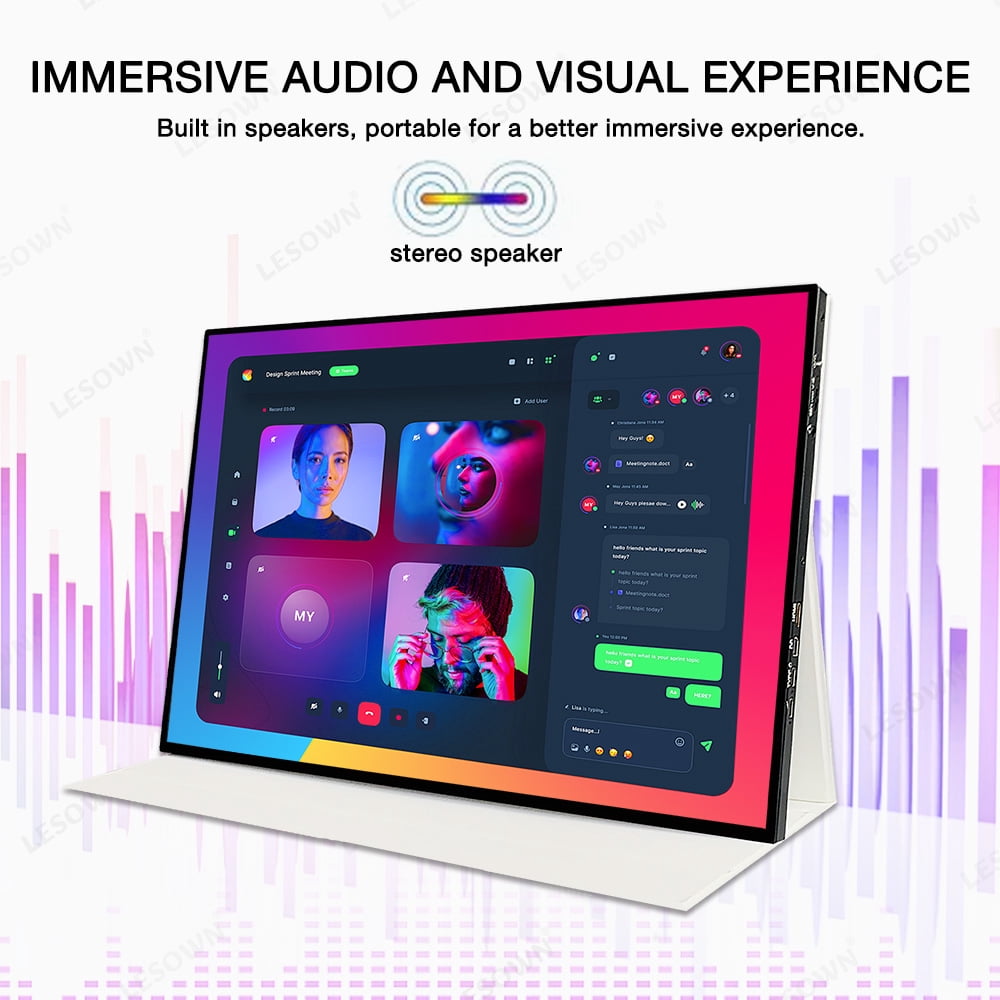 LESOWN 16 Inch 144HZ Gaming Monitor 2560x1600 100%sRGB Ultra-wide16:10 Auxiliary Screen PC Extended Display Built-in Speakers for Laptop PC Switch Phone