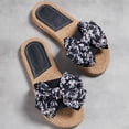 thumbnail image 6 of Todaioua Sandals Women New Summer Flip-Flops Linen Floral Bow Flat Sandals Birthday Gifts for Women, 6 of 9