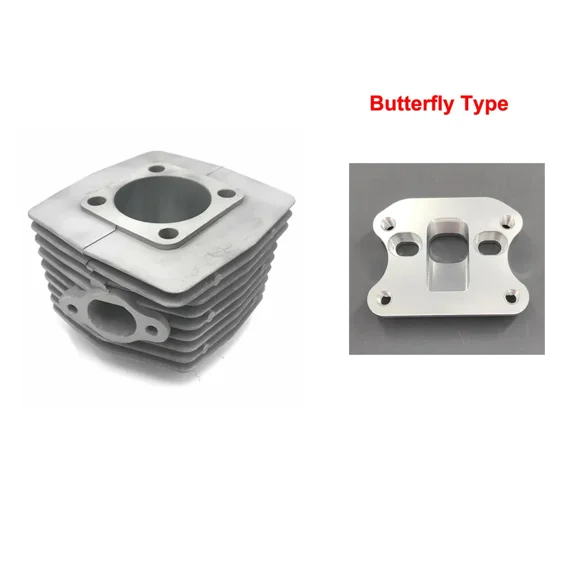 CDHPOWER Silver PK80 Cylinder 47MM & Dio Reed Valve Kit Block（Butterfly Type）-Gas Motorized Bike