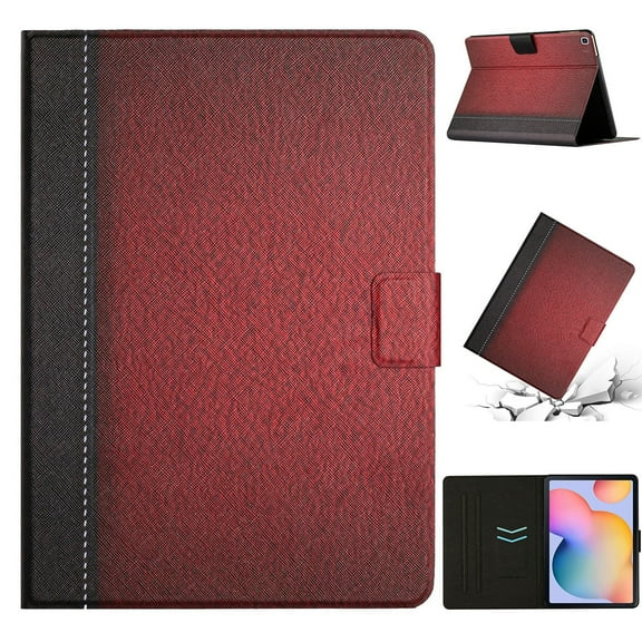 Dteck Smart Case for Samsung Galaxy Tab S6 Lite 10.4-inch 2022/2020 (P613/P619/P610/P615),Magnetic Leather Card Holder Wallet Automatic Wake/Sleep Case Shockproof Kickstand Cover,Red