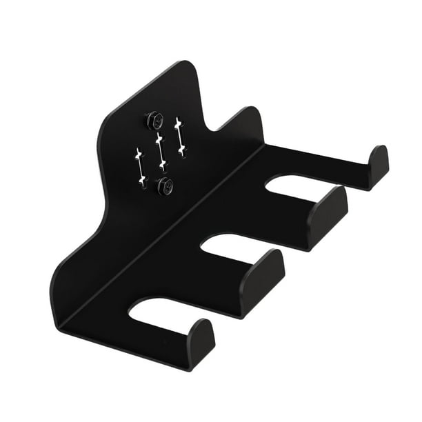 Soporte de pared para barras, accesorio para gimnasio en casa, de metal, estante comercial para barras, repisa de pared para gimnasios en garajes. 3 ranuras