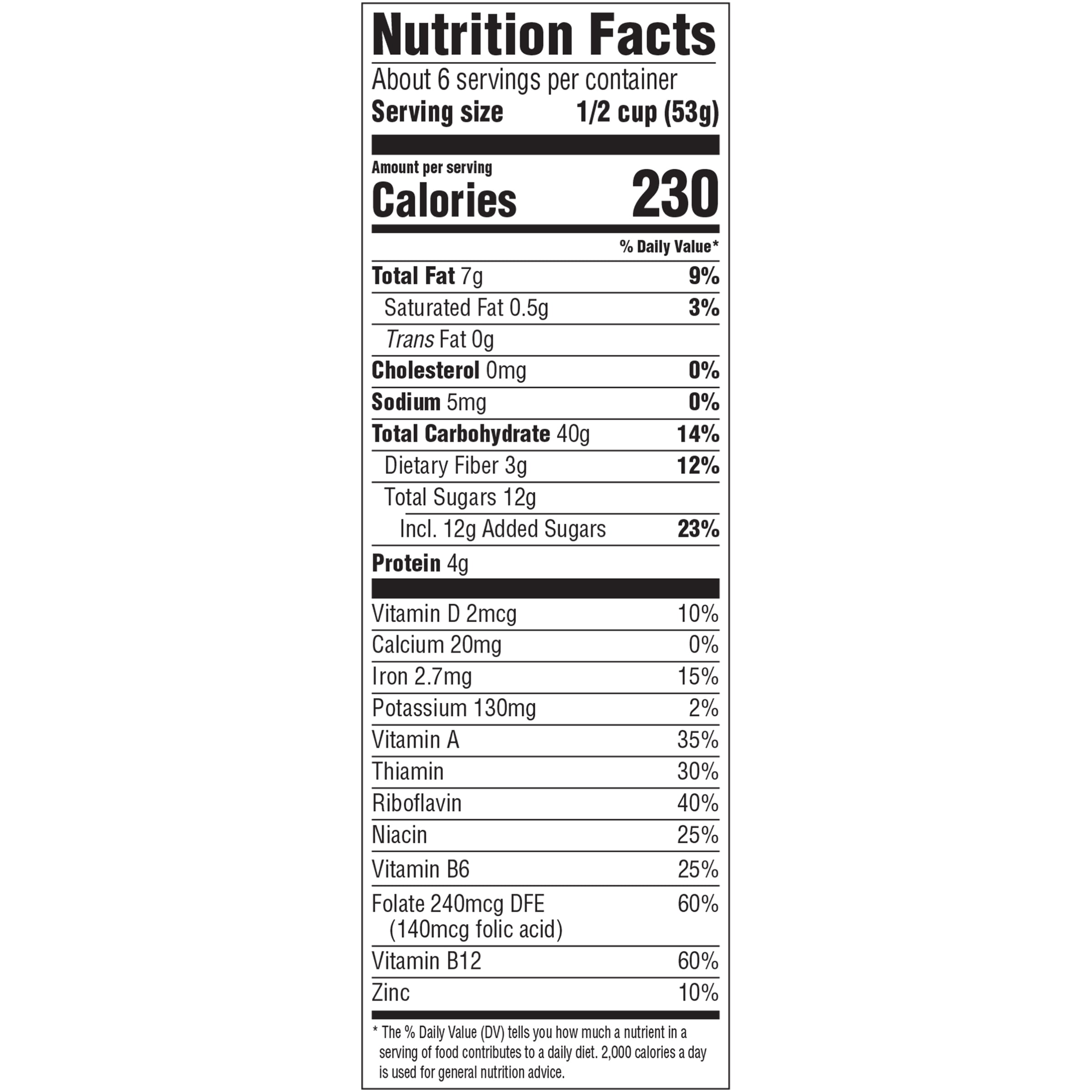 Honey Bunches Of Oats Nutrition Facts Label | Besto Blog