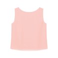 thumbnail image 4 of Yartina Womens Summer Dressy Chiffon Blouses Round Neck Sleeveless Tunic Tops Office Work Shirts Top Pink 3XL, 4 of 5