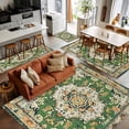 thumbnail image 5 of Green Boho Area Rugs 2.7x5 for Living Room, Vintage Ethnic Tribe Southwestern Non Slip Washable Rug Runner, Low Pile Indoor Floor Carpet Mat Bathroom Rugs for Bedroom, Kids Room, 5 of 9