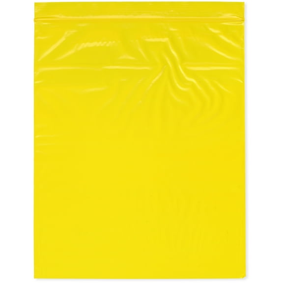 Plymor 10" x 12" (Pack of 100), Yellow 2 Mil Zipper Reclosable Plastic Bags