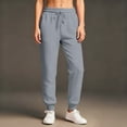 thumbnail image 4 of Lumtrix Women Athletic Joggers Baggy Sweatpants Lightweight Casual Comfy Trousers with Pockets High Waisted Drawstring Pants Light Gray S, 4 of 4