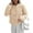 Beige, variant on Women's Faux Fur Coat Fall Fuzzy Fleece Button up Shearling Cropped Jackets Winter Trendy Outerwear