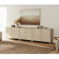 thumbnail image 2 of WAMPAT Wood Dresser with 12 Drawers and 1 Cabinet for Bedroom, Modern Chest of Drawer, 130" Wide, Light Oak Wood Finish, 2 of 9