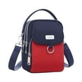 thumbnail image 1 of Bolsa para teléfono móvil de mujer de varios compartimentos en rojo y azul, de tela Oxford, 1 of 2