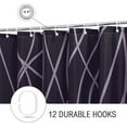 thumbnail image 5 of Abstract Striped Shower Curtain, Modern Minimalist Waterproof Fabric Shower Curtain Set with Hooks 72" x 72" - Purple, 5 of 6