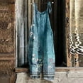 thumbnail image 2 of Women Jumpsuit Women Hip Hop Jogger Folar High Waist Overalls Straight Leg Rompers,Blue,M, 2 of 4