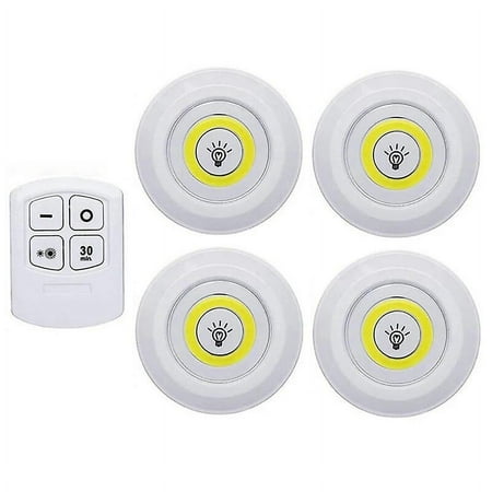 

Super Bright Wireless LED Night Light with Remote Control Dimmable LED Under Cabinet Lights for Closets Wardrobe Kitchen Bedroom 1 remote 4 lamp