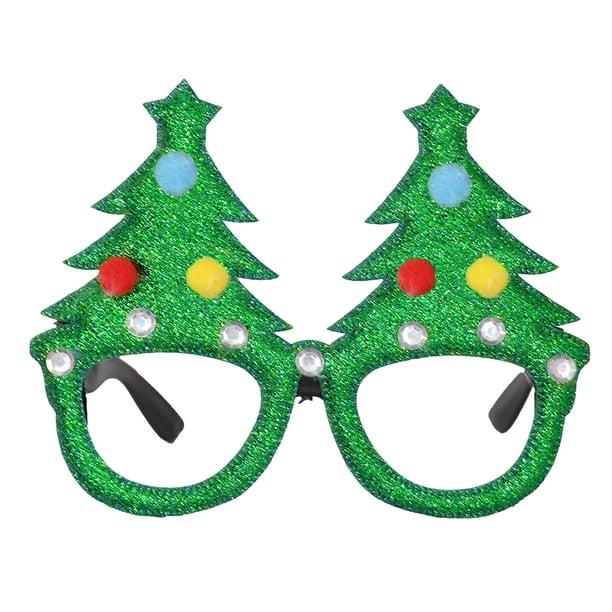 Adornos navideños, adornos navideños, regalos navideños, decoración navideña, gafas, festival, fiesta, disfraces, Papá Noel brillante, marco para ojos, accesorios para fotos navideñas, decoraciones fe
