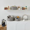 thumbnail image 4 of Wicker Storage Basket, Set of 3 Hand-woven Storage Baskets for Organizing, Round Large Wicker Baskets for Storage Decor, Pantry Storage Cubes Organization Baskets for Shelves, Grey, 4 of 7
