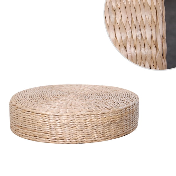 MERRYHAPY Round Crochet Floor Cushion Tatami Cushion Khaki Meditation Seat Pad for Adults Comfortable and