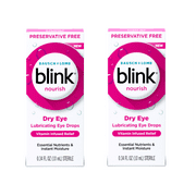 2 Pack - Blink Nourish Eye Drops for Dry Eyes, 0.33 fl oz, Preservative Free Lubricating Eye Drops with Hyaluronan, B12, & Vitamin C, pH Balanced to Match Healthy Tears