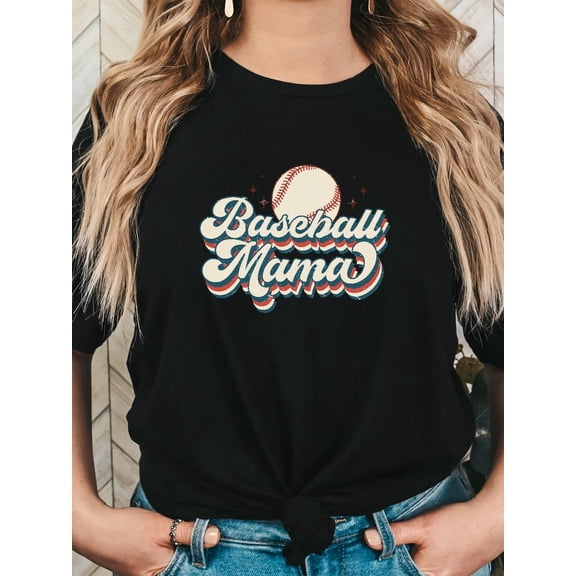 Retro Baseball Mama Shirt: Sports Mom Gift Tshirt All Size S-5XL