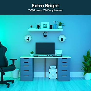 UKLL-Wyze Bulb Color, 1100 Lumen WiFi RGB and Tunable White A19 Smart Bulb, Works with Alexa and Google Assistant, Two-Pack
