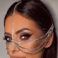 thumbnail image 2 of Diadema con diamantes de imitación de múltiples capas, banda para el cabello con cadena creativa a la moda para mujer, joyería para el rostro, diadema, 2 of 5