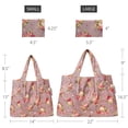 thumbnail image 2 of Wrapables Large & Small Foldable Tote Nylon Reusable Grocery Bags, Set of 2, Roses on Khaki, 2 of 5