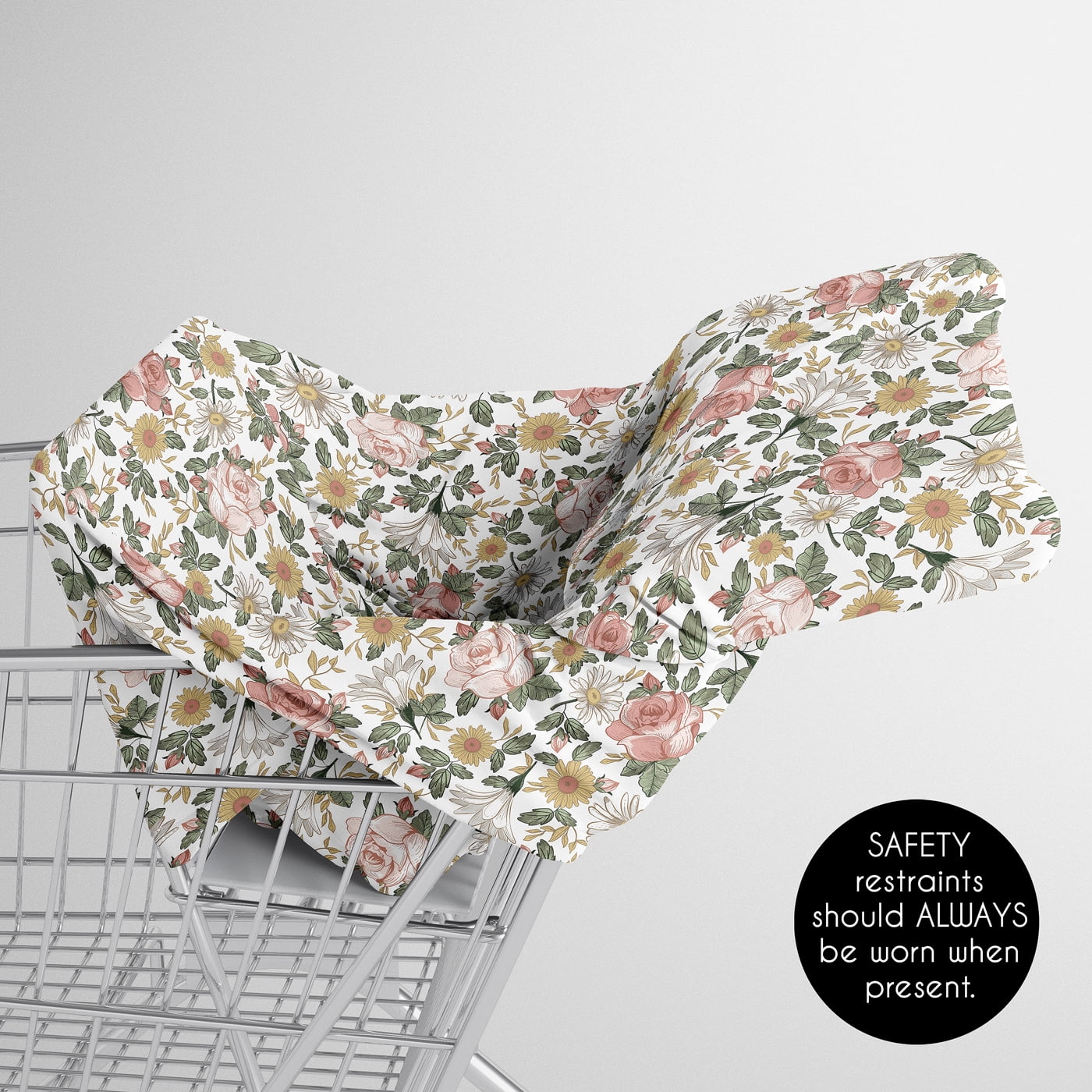 Sweet Jojo Designs Vintage Floral Pink Green and Yellow Multi Use Baby Car Seat and Nursing Cover