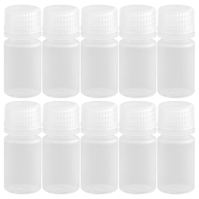 10pcs 30 ml botellas de reactivo de sellado de laboratorio botellas de muestreo con tapas (blanco)