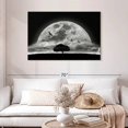 thumbnail image 2 of Elephant Stock Fantasy Moon Wall Art - Horizontal Canvas Wall Art - Living Room Wall Decor - Astronomy & Space Canvas - Black And White Decor By Nasser Osman - 45" x 30", 2 of 4