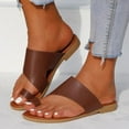 thumbnail image 5 of SBYOJLPB Playful and Colorful Clothing！Fashion Flat Thong Toe Wide Fit Sandals Brown 4.5(35), 5 of 8