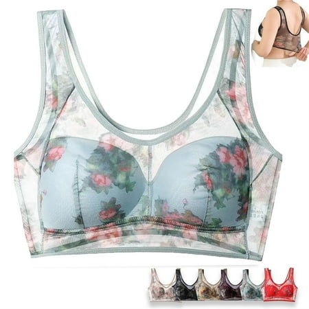 knqrhpse Wireless Bras Push Up Bra High Support Adjustable Strap Full Coverage Up Bras Comfortable No Underwire Wireless Bras Wireless Bras Minimizer Bra Seamless Bras Light Blue XXL