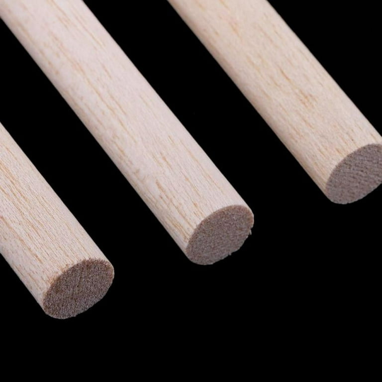 10PC Round Balsa Wood Sticks Unfinished Pieces Walnut Wooden Rods Craft  Material