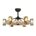 thumbnail image 4 of Parrot Uncle 34" Modern 6-light Chandelier LED Ceiling Fan with Remote - 34-in Wood Grain Brushed, 4 of 5