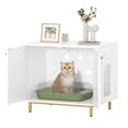 thumbnail image 6 of Cat Litter Box Enclosure Cabinet,Table Indoor Cat House for Living Room,White Gold, 6 of 9