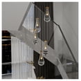 thumbnail image 5 of 5 Light Cluster Pendant Light, Brass Chandelier Adjustable, Modern Raindrop Kitchen Island Lighting, Foyer Stairwell Hanging Lights, E12 Bulbs Required, 5 of 6