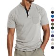 thumbnail image 3 of summer  summer new  large  men‘s short sleeve button pocket T-shirt, 3 of 7